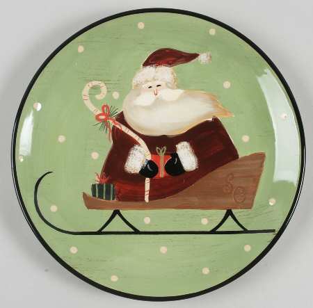 Sledding Santa Dinner Plate