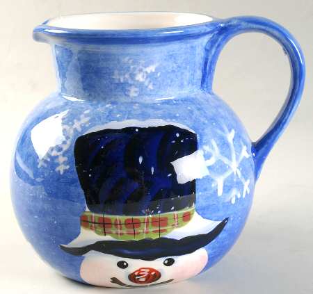 Top Hat Snowman (Blue) 88 Oz Pitcher