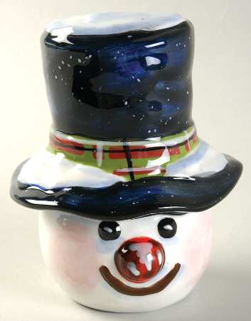 Top Hat Snowman (Blue) Figural Salt Shaker