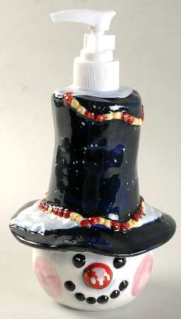 Top Hat Snowman (Blue) Figural Lotion Dispenser