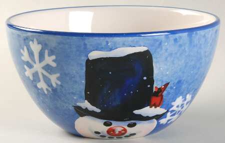 Top Hat Snowman (Blue) Individual Ice Cream Dish
