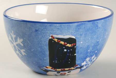 Top Hat Snowman (Blue) Individual Ice Cream Dish