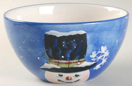 Top Hat Snowman (Blue) Individual Ice Cream Dish