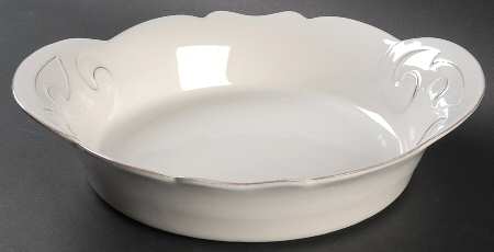 Arabesque White 12" Pasta Serving Bowl