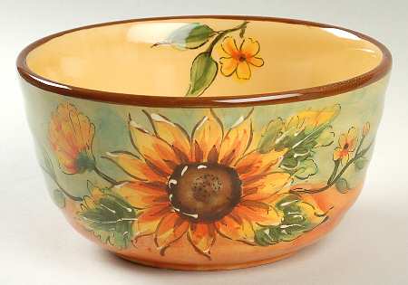 Terra Cotta Sunflower Soup/Cereal Bowl