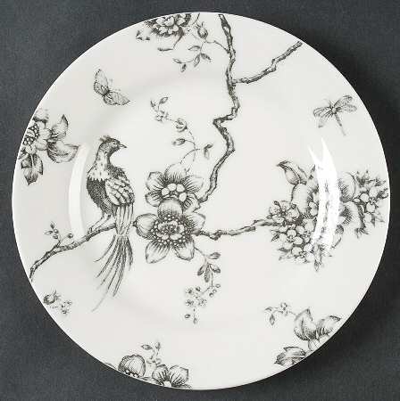 Black Toile Salad Plate