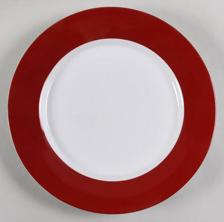 Red Band (Wide Red Rim, No Trim) Dinner Plate