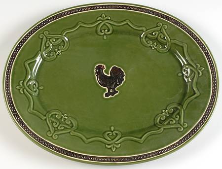 Elegant Rooster 16" Oval Serving Platter