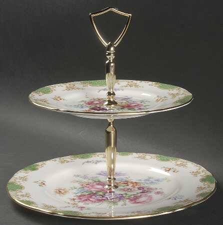 F15971 2 Tiered Serving Tray (Dinner & Salad Plate)