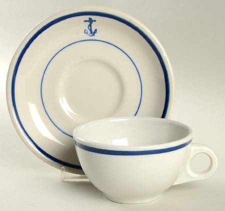 US Navy Mess (Wardroom Officer) Flat Cup & Saucer Set
