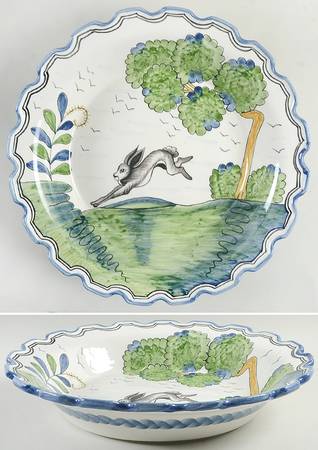 Le Lapin 14" Round Serving Bowl