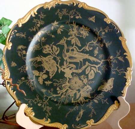 Cairo Gold on Black (Scalloped) by Coalport