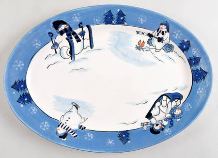 Snow Valley 14" Oval Serving Platter
