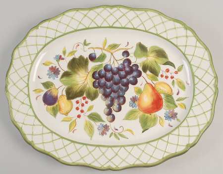 Tuscan Garden 18" Oval Serving Platter