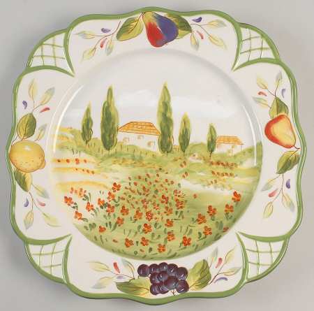 Tuscan Garden 14" Square Platter