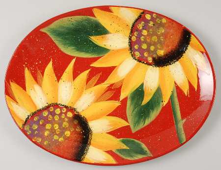 Sun Blossom 16" Oval Serving Platter