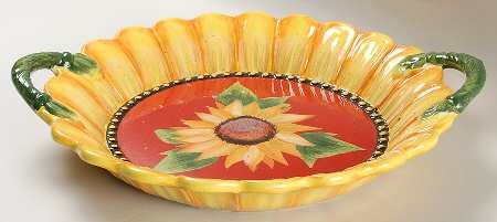 Sun Blossom 14" Round Handled Bowl