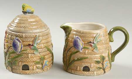 Botanical Garden Figural Creamer & Sugar Set