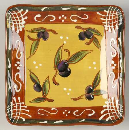 French Olives Square Canape Plate