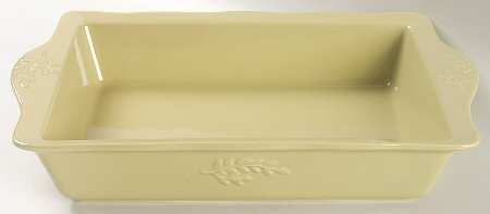 Cuisineware Green (Embossed Leaves) 15" Rectangular Baker