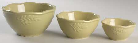 Cuisineware Green (Embossed Leaves) Mixing Bowl Set (MB6, MB5, MB4)