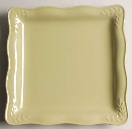 Cuisineware Green (Embossed Leaves) Square Dinner Plate