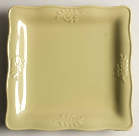 Cuisineware Green (Embossed Leaves) Square Salad/Dessert Plate
