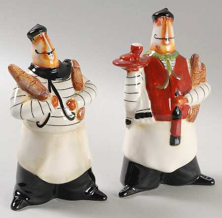 Paris Chefs Figural Salt & Pepper Set
