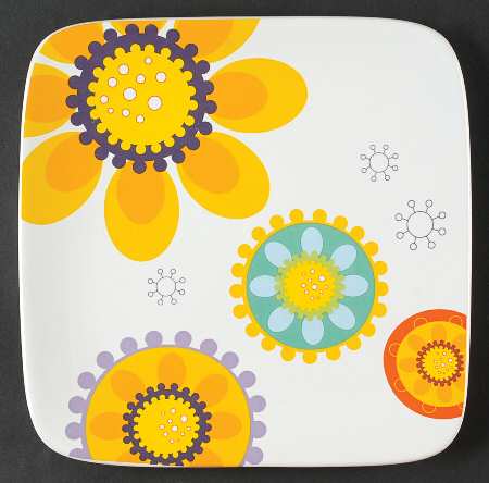 Modern Garden Square Salad/Dessert Plate
