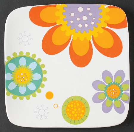 Modern Garden Square Salad/Dessert Plate