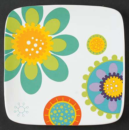 Modern Garden Square Salad/Dessert Plate