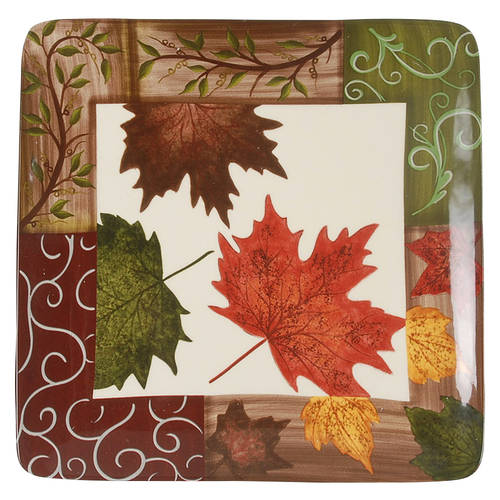 Fall Elegance Square Salad/Dessert Plate