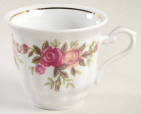 English Rose Flat Demitasse Cup