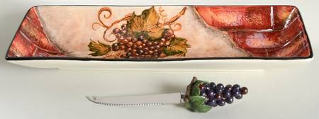 Wine Cellar Cheese Tray & Knife Set