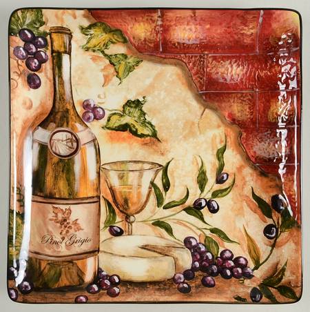 Wine Cellar Square Dinner Plate