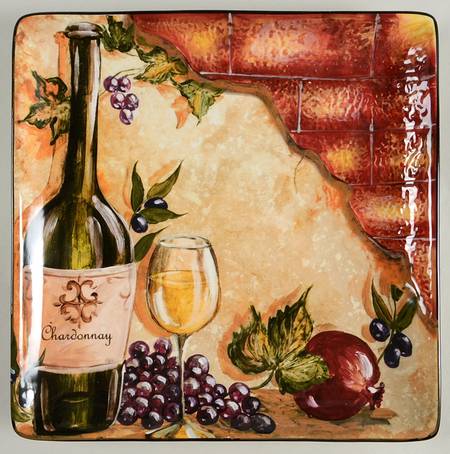 Wine Cellar Square Dinner Plate