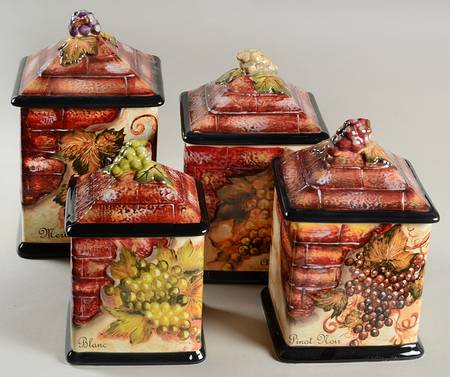 Wine Cellar (4 Piece) Canister Set (Box Set)