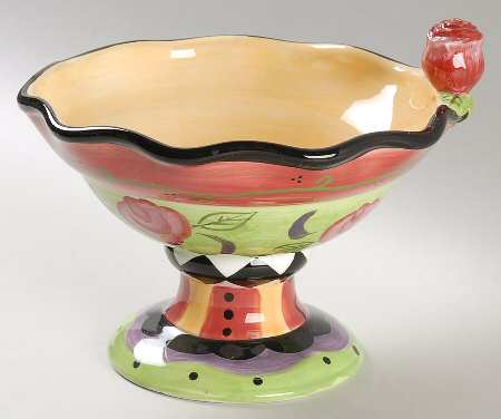 Rose Garden Round Compote (Height X Width)