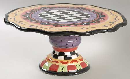 Rose Garden 10" Diameter Pedestal Cake Stand