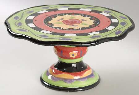 Rose Garden 8" Diameter Pedestal Cake Stand