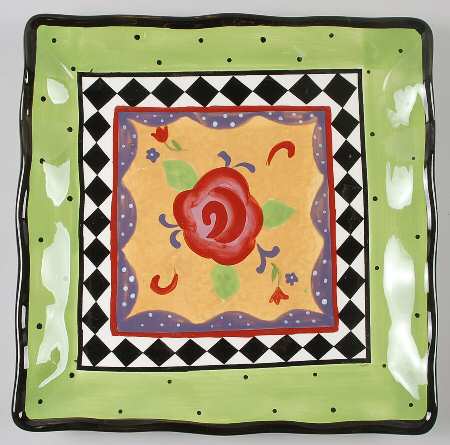 Rose Garden 13" Square Serving Platter
