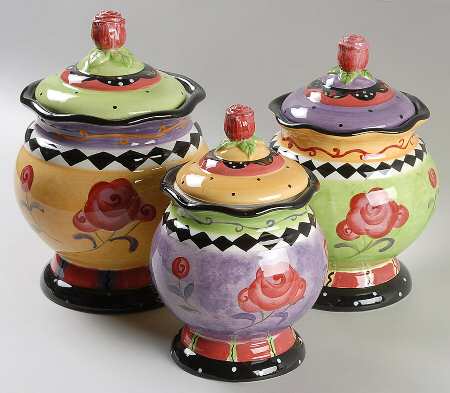 Rose Garden (3 Piece) Canister Set (Box Set)