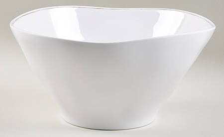 Marin White 10" Large Melamine Salad Serving Bowl
