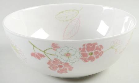 Creamware with Floral Accents 9" Round Vegetable Bowl by The Cellar (China)