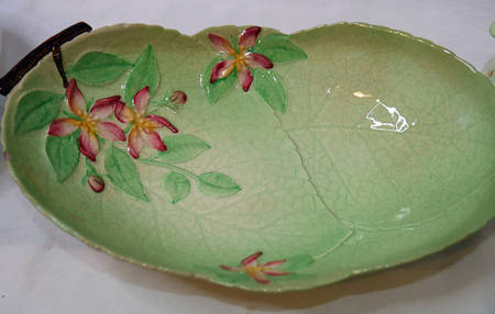 Apple Blossom Green Tray for Creamer & Open Sugar