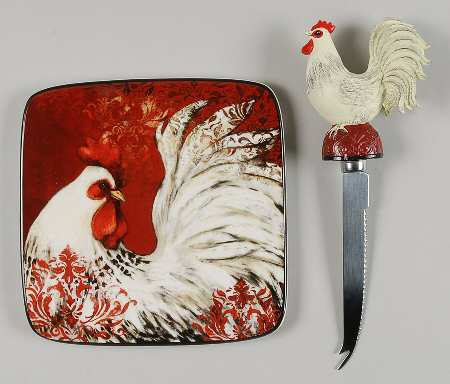 Avignon Morning Cheese Plate & Knife Set