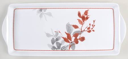 Kyoto Leaves 14" Handled Acrylic Rectangular Tray