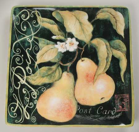 Parisian Fruit 12" Square Serving Platter