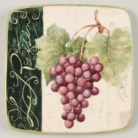 Parisian Fruit Flat Cake Plate/Cheese Plate