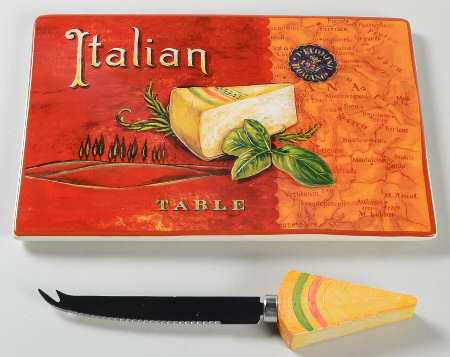 Tuscan Table Cheese Plate & Knife Set